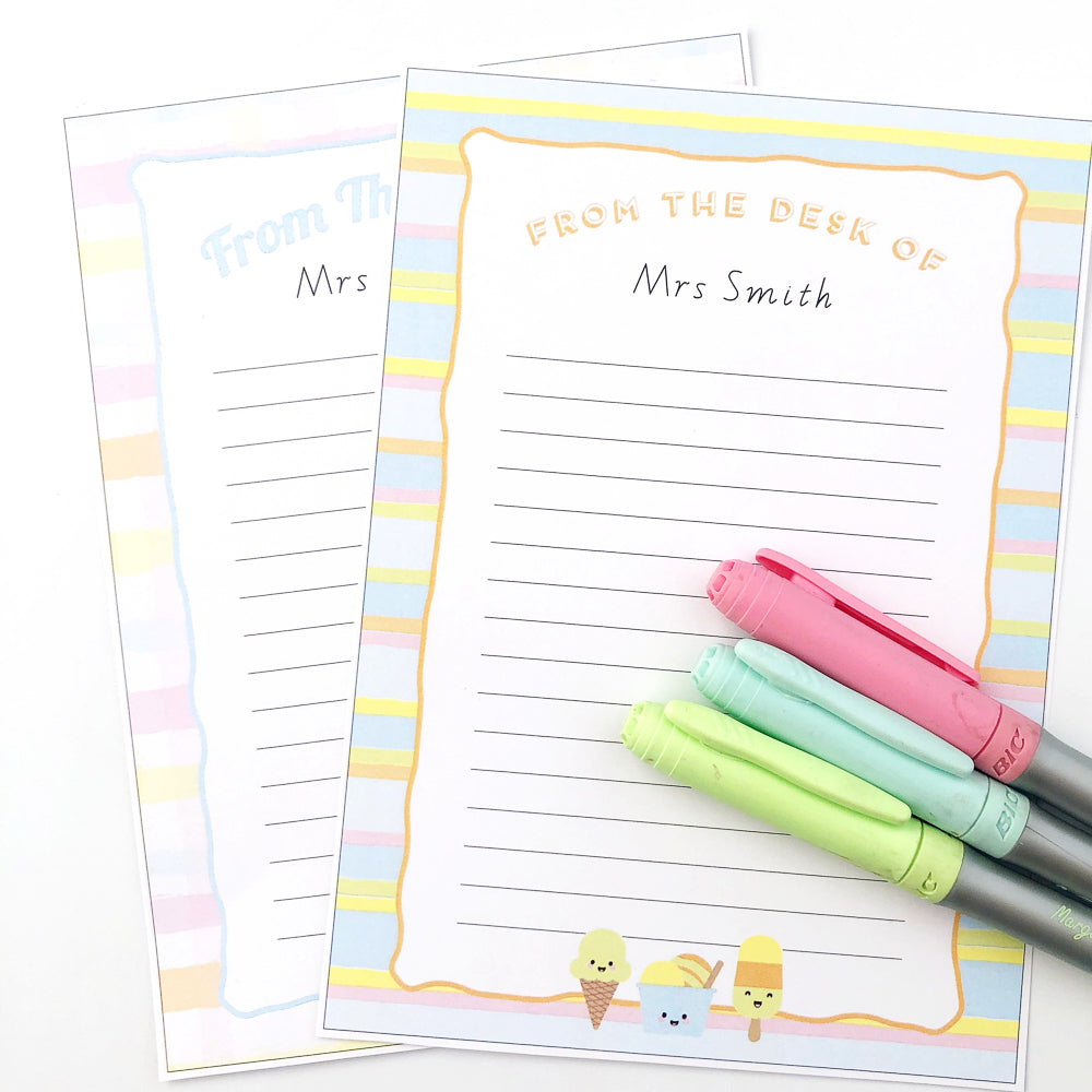 Sorbet Note Paper - The Printable Place