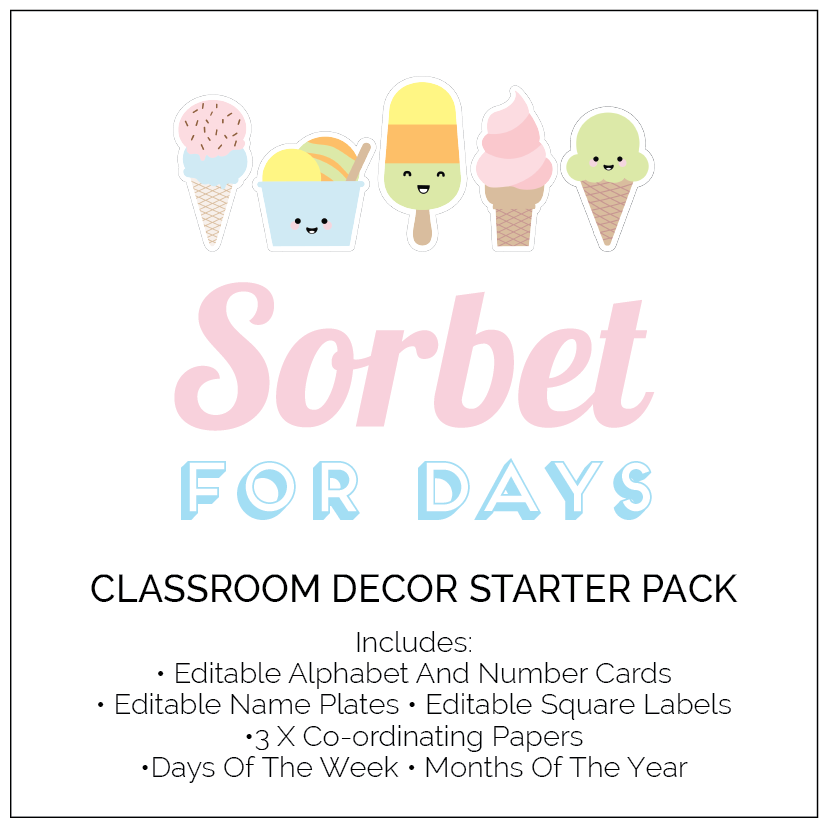 Sorbet Ice Cream Classroom Decor - The Printable Place