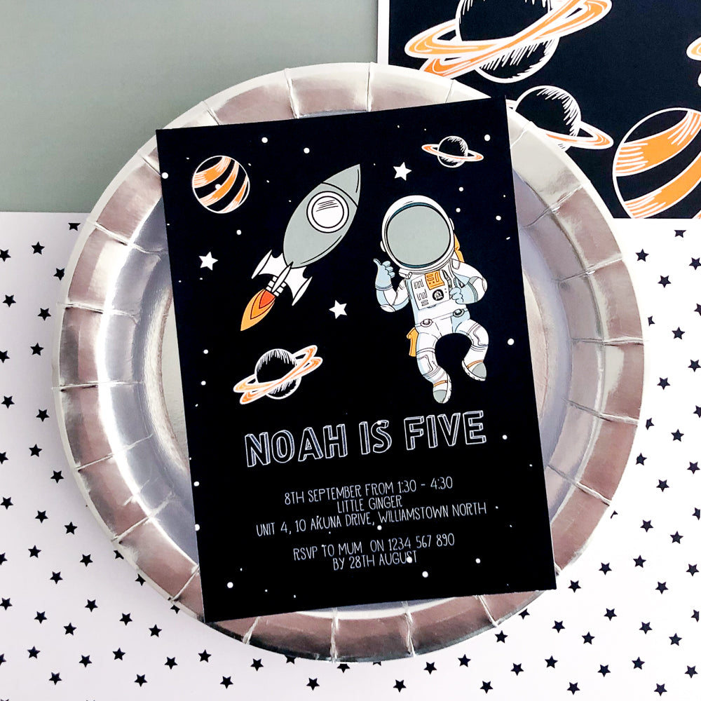 Astronaut Space theme party Invitation - The Printable Place