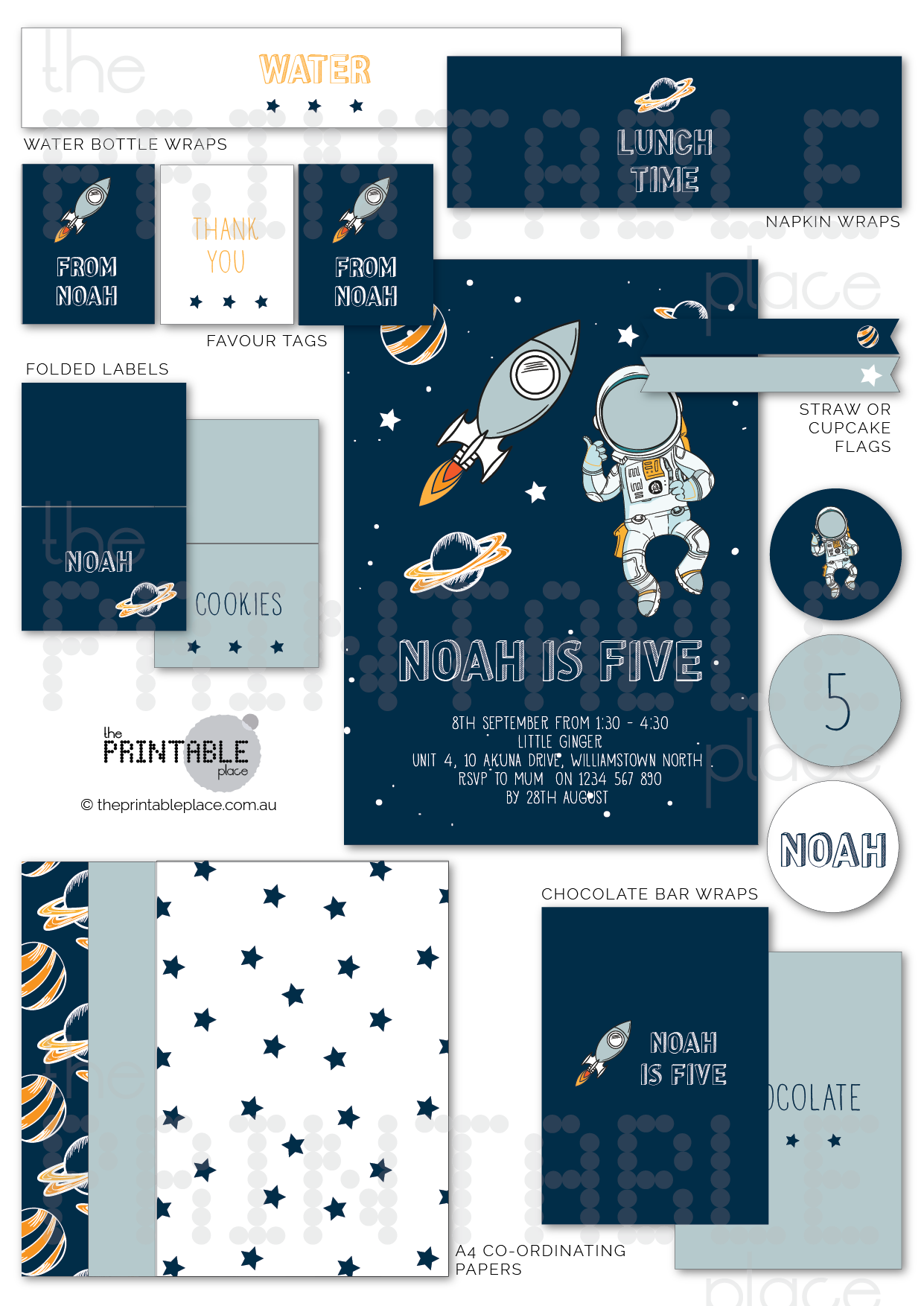 Space theme party decoration bundle download - The Printable Place