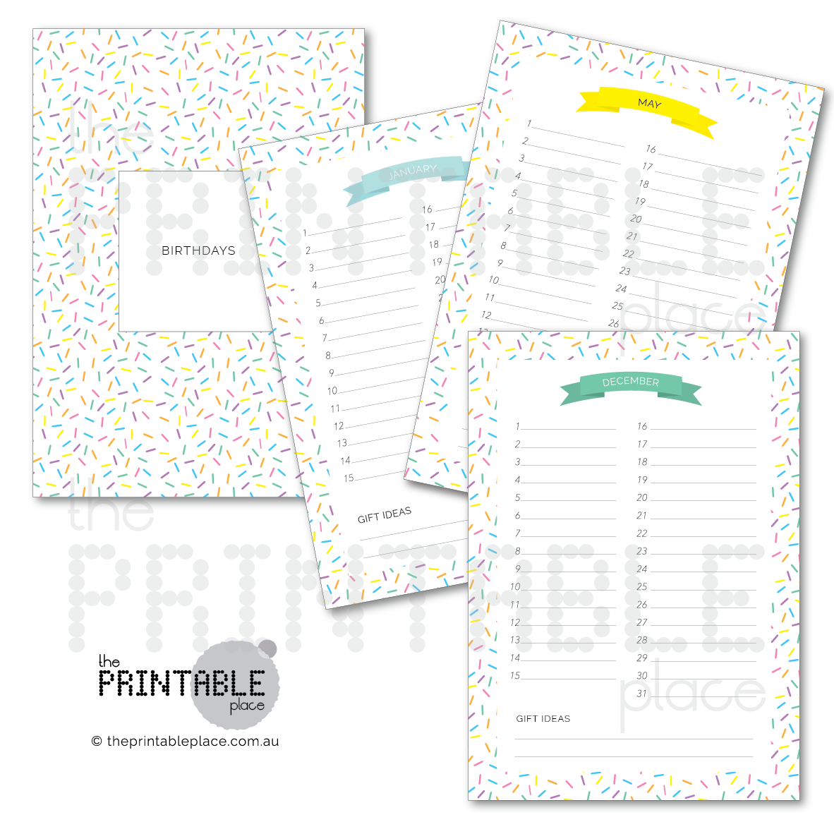 Sprinkles On Top Printable Birthday Calendar-the-printable-place.myshopify.com-