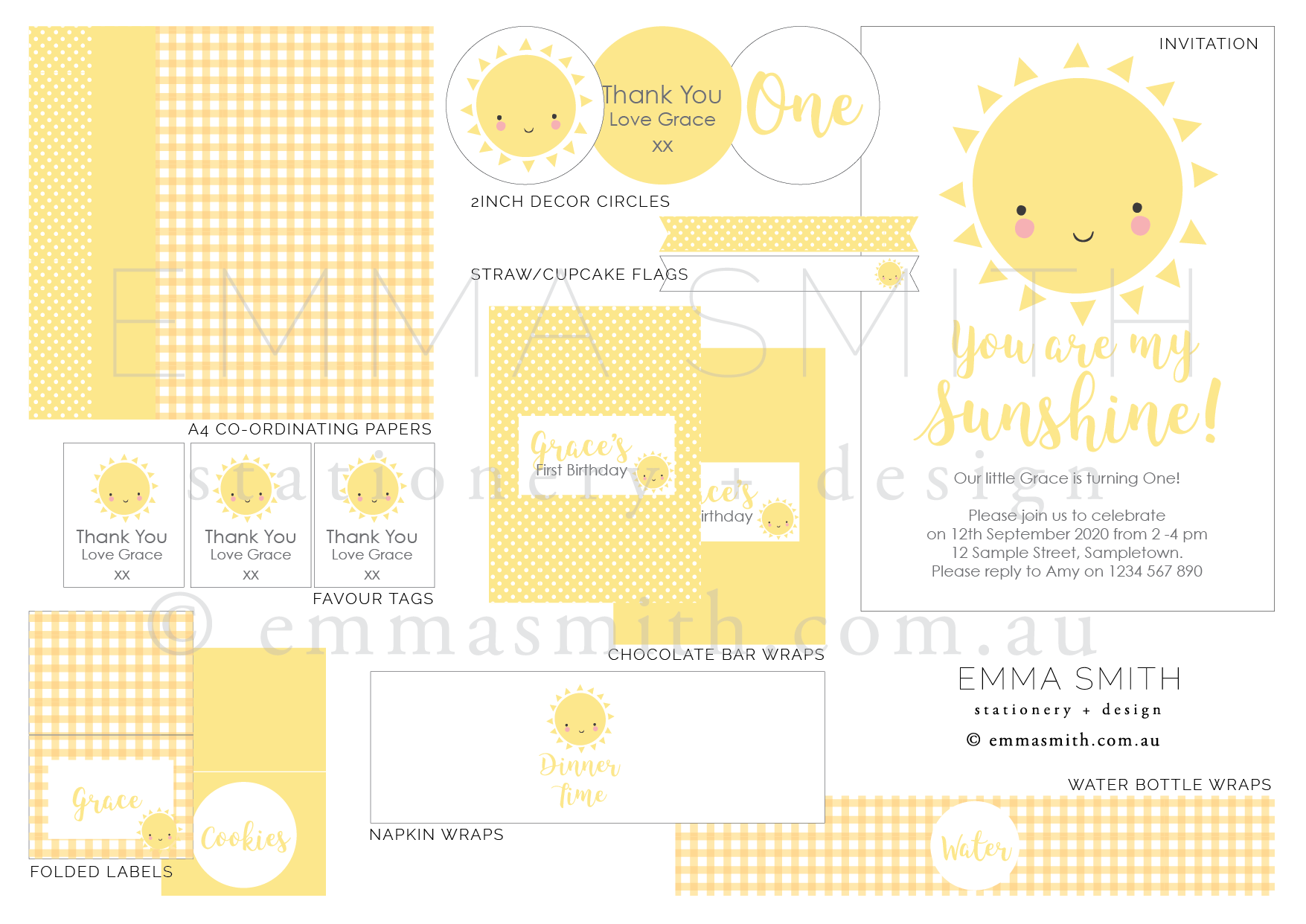 Sunshine Days Printable Party Decoration Bundle-the-printable-place.myshopify.com-Printable Party Package