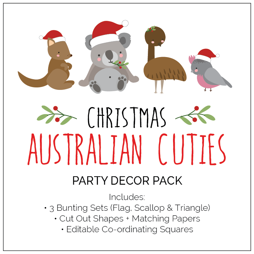 Cute Aussie Animal Christmas Party Decoration - The Printable Place